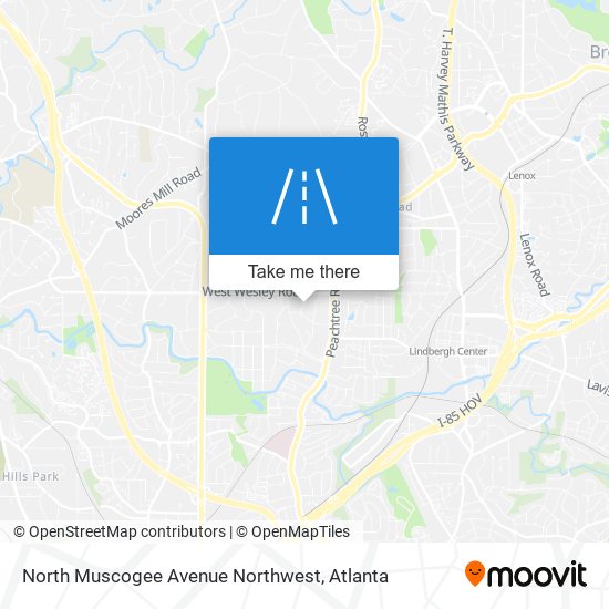 Mapa de North Muscogee Avenue Northwest