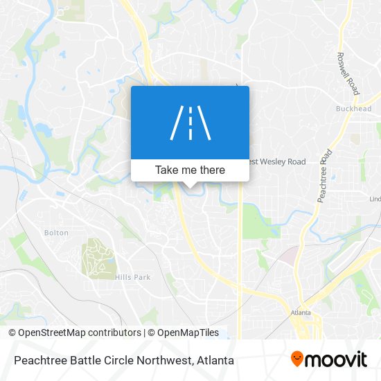 Mapa de Peachtree Battle Circle Northwest