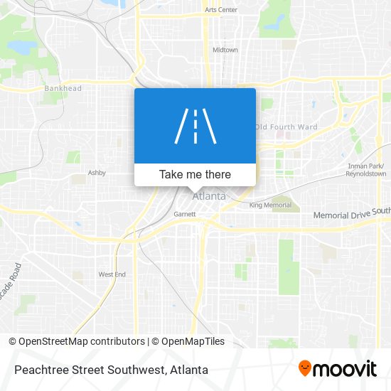 Mapa de Peachtree Street Southwest