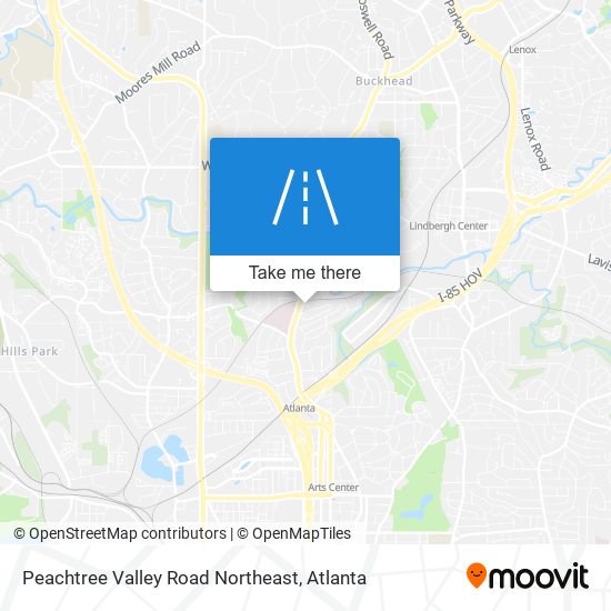 Peachtree Valley Road Northeast map