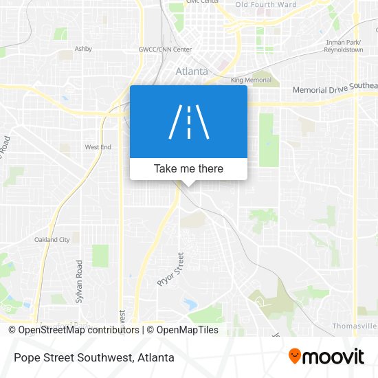 Mapa de Pope Street Southwest