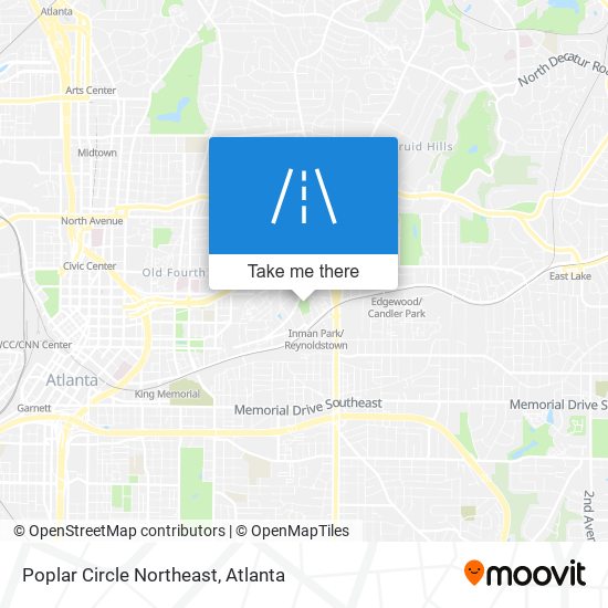 Mapa de Poplar Circle Northeast