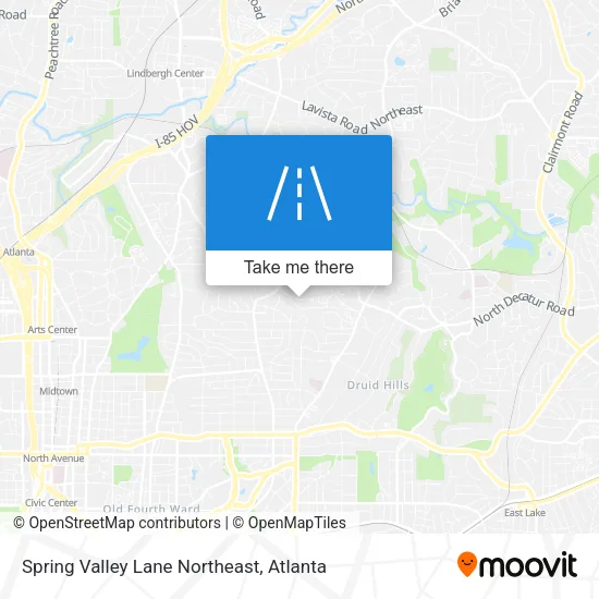 Spring Valley Lane Northeast map