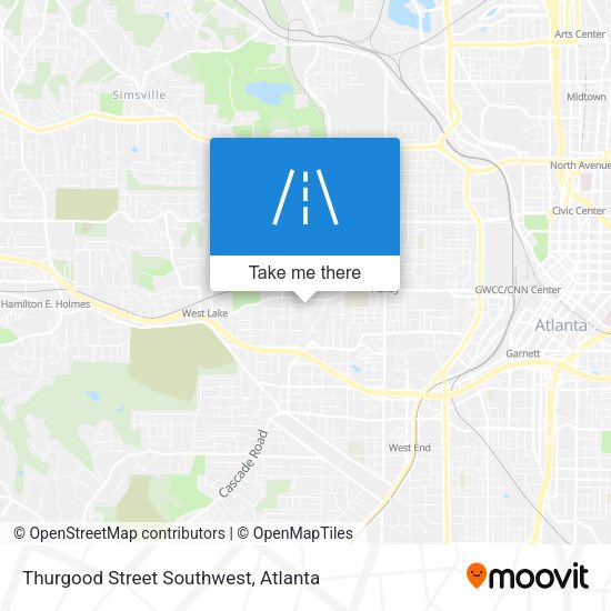 Mapa de Thurgood Street Southwest