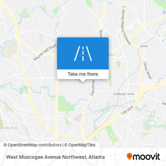 Mapa de West Muscogee Avenue Northwest