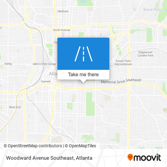 Mapa de Woodward Avenue Southeast