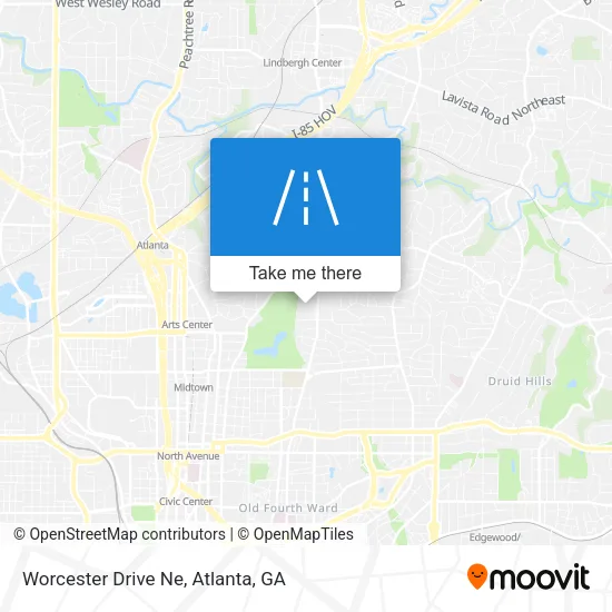 Worcester Drive Ne map