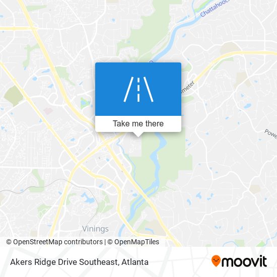 Mapa de Akers Ridge Drive Southeast