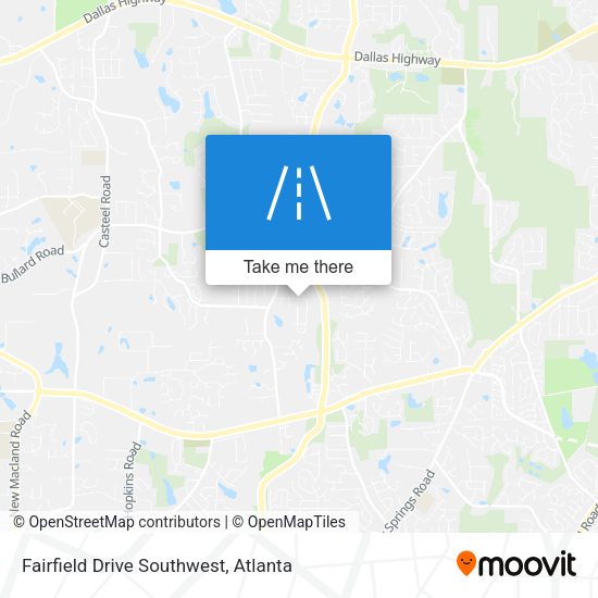 Fairfield Drive Southwest map
