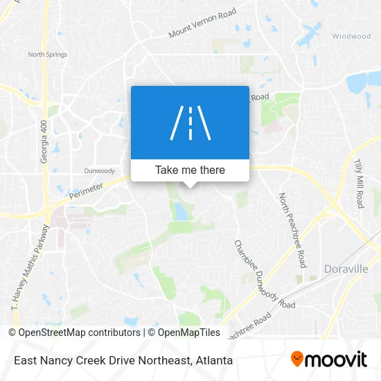 Mapa de East Nancy Creek Drive Northeast