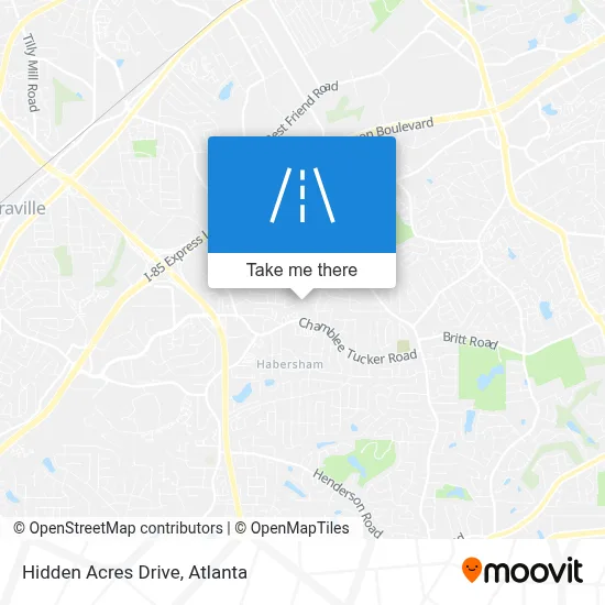 Hidden Acres Drive map