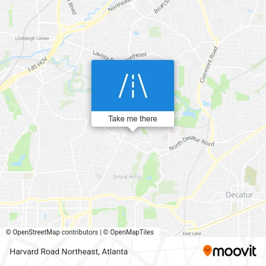 Harvard Road Northeast map