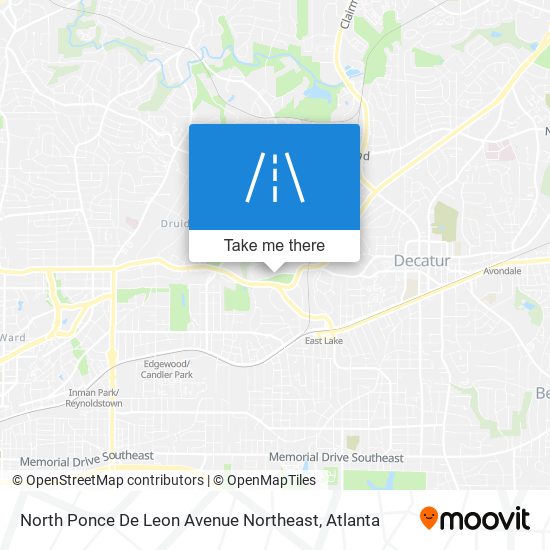 Mapa de North Ponce De Leon Avenue Northeast