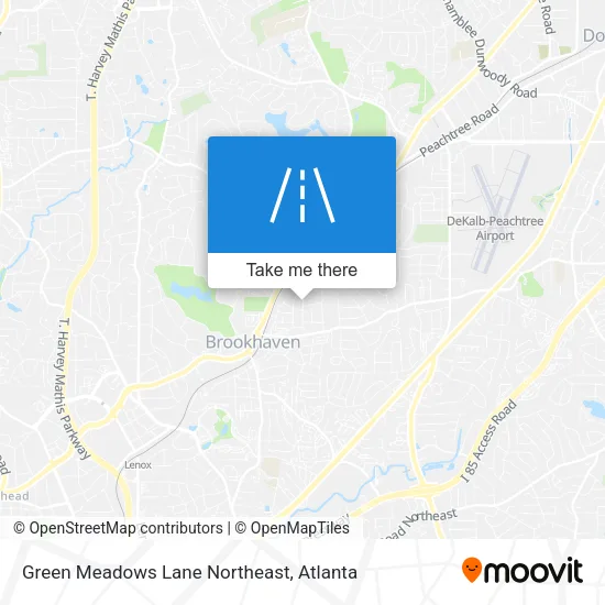 Green Meadows Lane Northeast map
