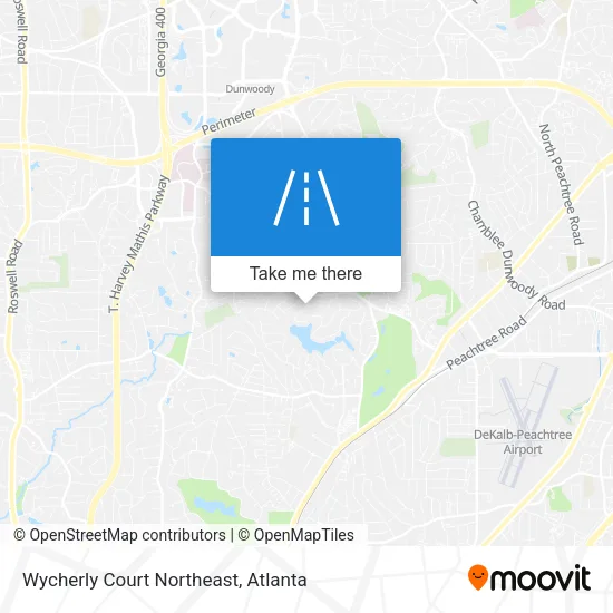 Mapa de Wycherly Court Northeast