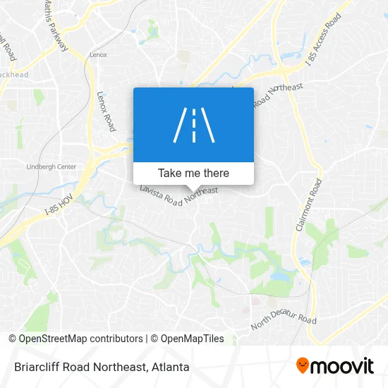 Briarcliff Road Northeast map