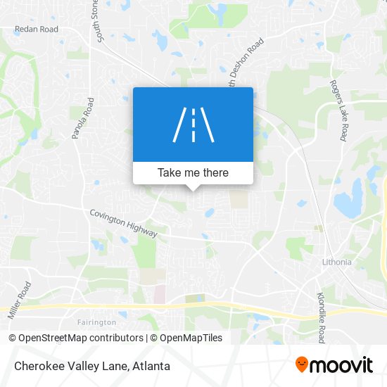 Cherokee Valley Lane map