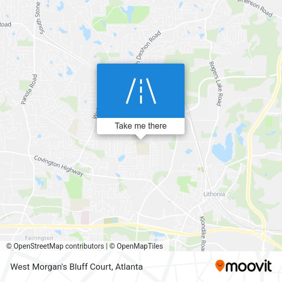 West Morgan's Bluff Court map