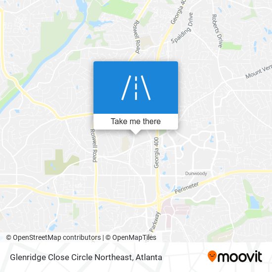 Glenridge Close Circle Northeast map