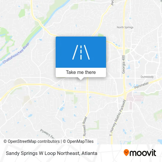 Sandy Springs W Loop Northeast map