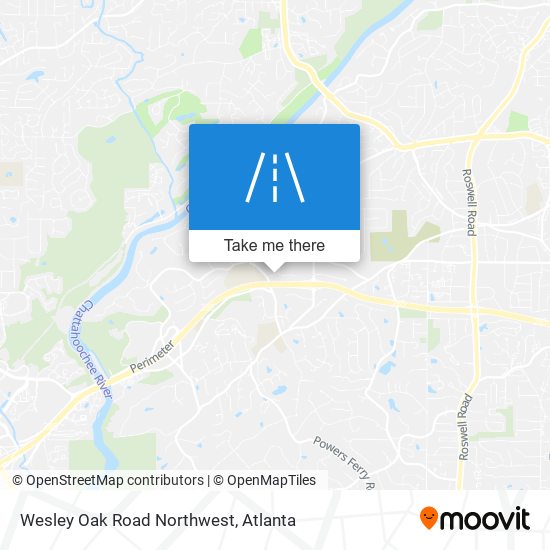 Wesley Oak Road Northwest map