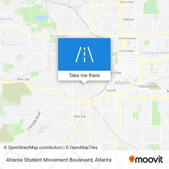 Atlanta Student Movement Boulevard map