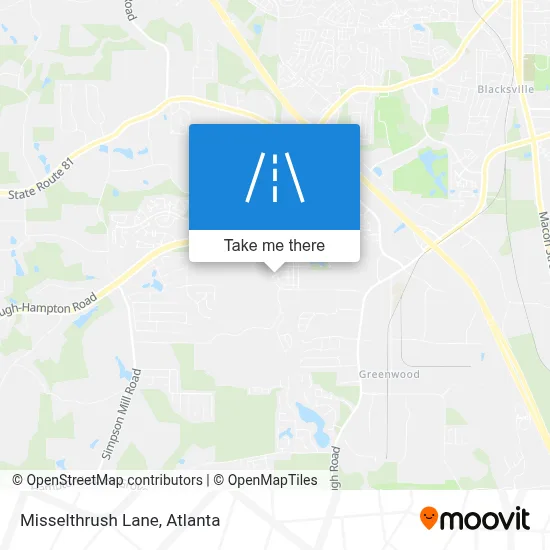 Misselthrush Lane map
