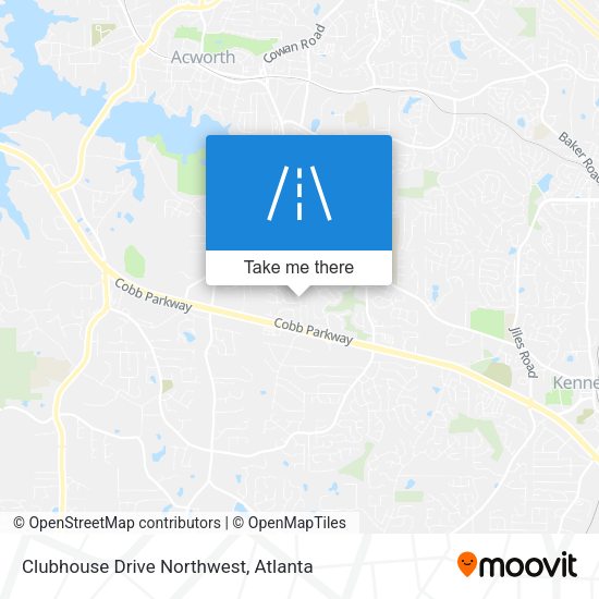 Clubhouse Drive Northwest map