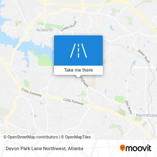 Devon Park Lane Northwest map