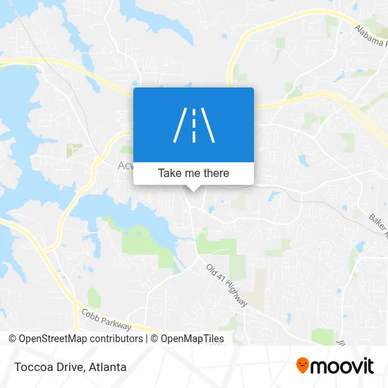 Toccoa Drive map