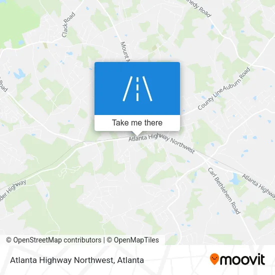 Atlanta Highway Northwest map