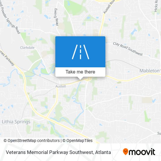 Veterans Memorial Parkway Southwest map