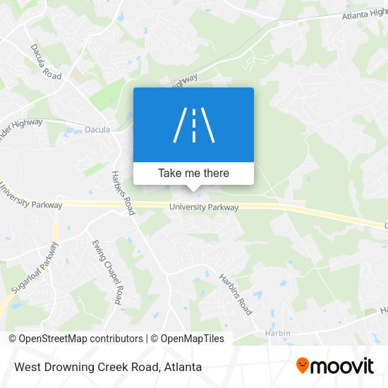 West Drowning Creek Road map
