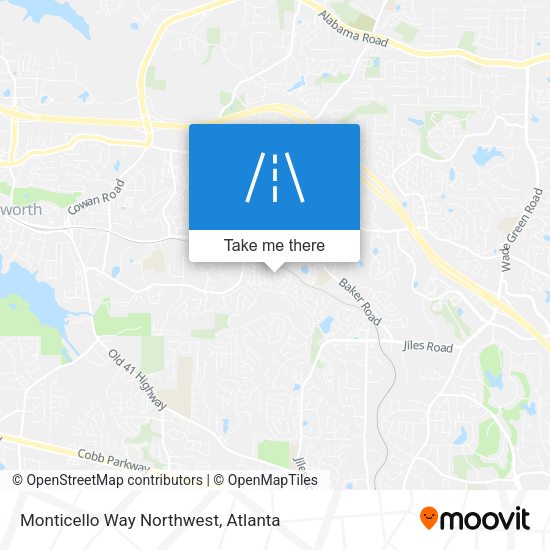 Monticello Way Northwest map