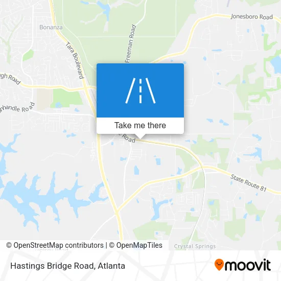 Hastings Bridge Road map