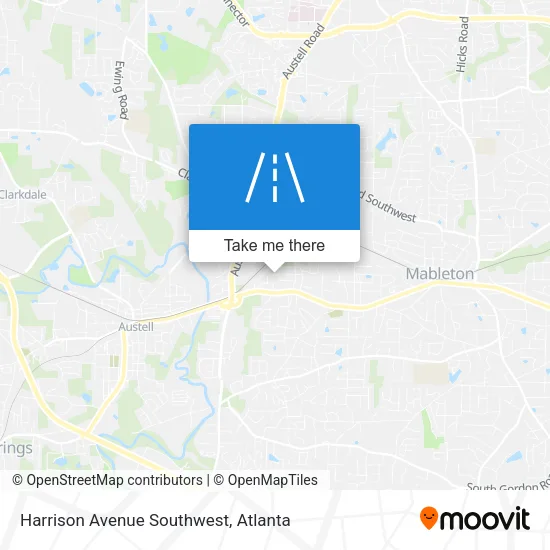 Harrison Avenue Southwest map