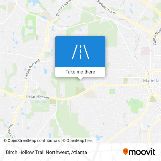 Birch Hollow Trail Northwest map