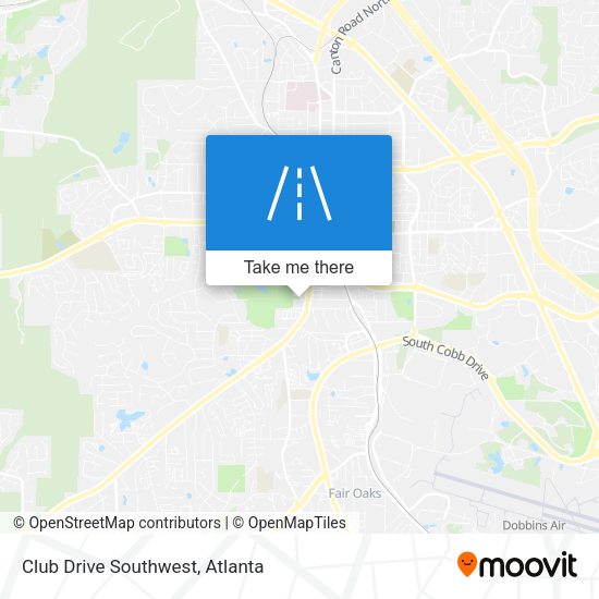 Club Drive Southwest map