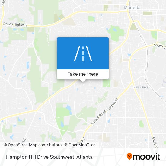 Mapa de Hampton Hill Drive Southwest