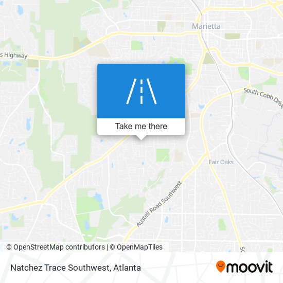 Natchez Trace Southwest map