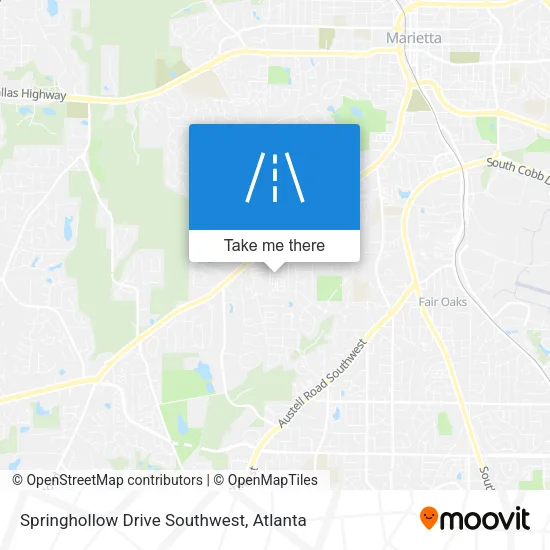 Springhollow Drive Southwest map