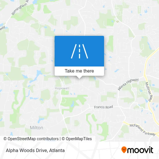 Alpha Woods Drive map