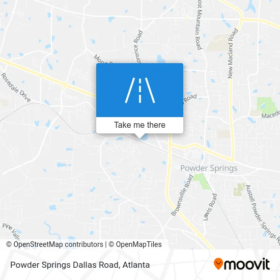 Powder Springs Dallas Road map