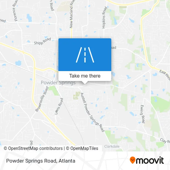 Powder Springs Road map