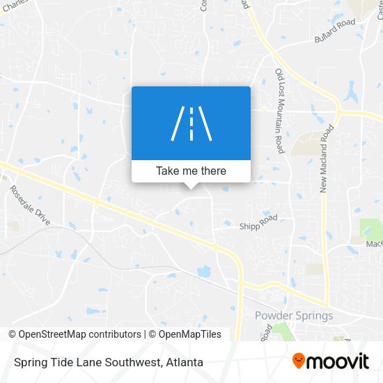 Spring Tide Lane Southwest map