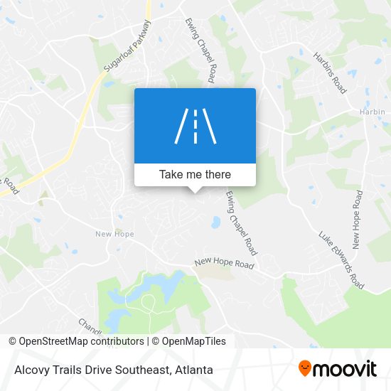 Alcovy Trails Drive Southeast map