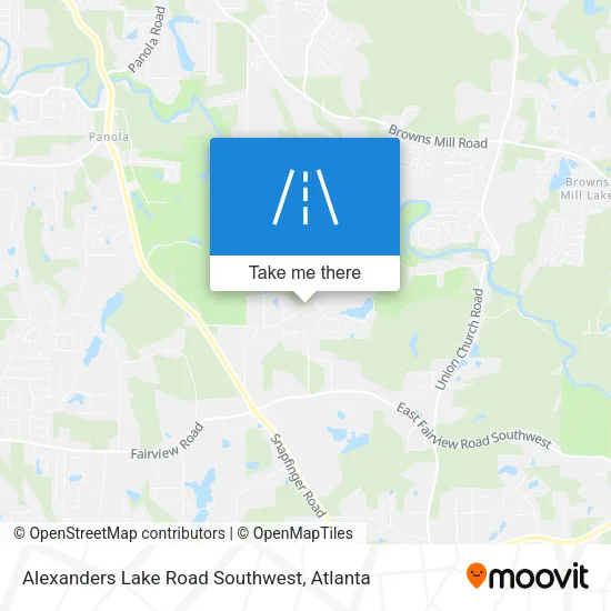 Alexanders Lake Road Southwest map