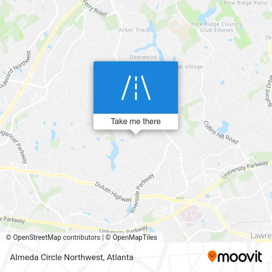 Almeda Circle Northwest map