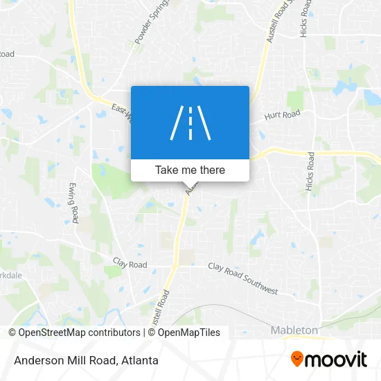 Anderson Mill Road map