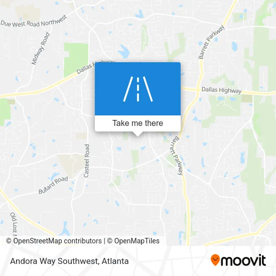 Andora Way Southwest map